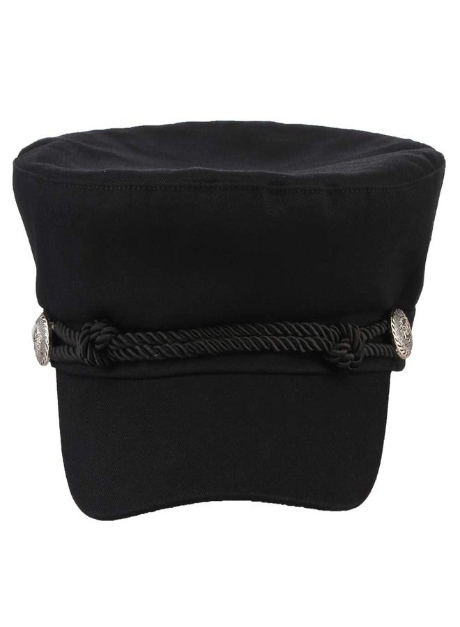Brcus Women Yacht Captain Sailor Hat Newsboy Cabbie Baker Boy Peaked Beret Cap Black - Image 2